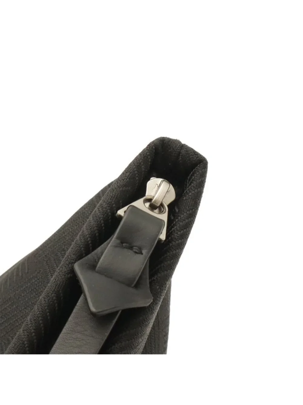 Bottega Veneta Clutch Nylon Leather Black Silver